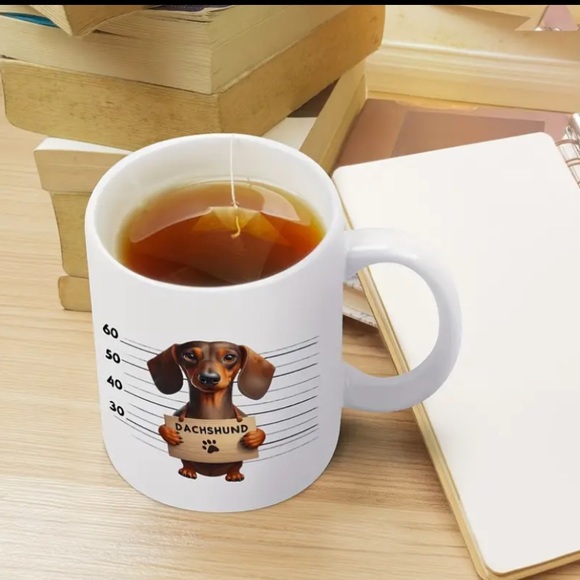 {NIB} 11oz Mug Coffee Mug "Dachshund" White - Picture 5 of 6